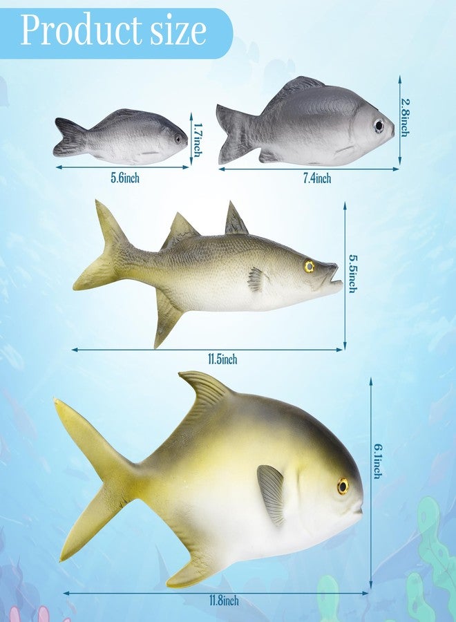 jiebor 6PCS Fake Fish Realistic Artificial Halloween Mode Rubber Sea Fish for Kitchen Home Market Display Decoration Photography Props - Image 2